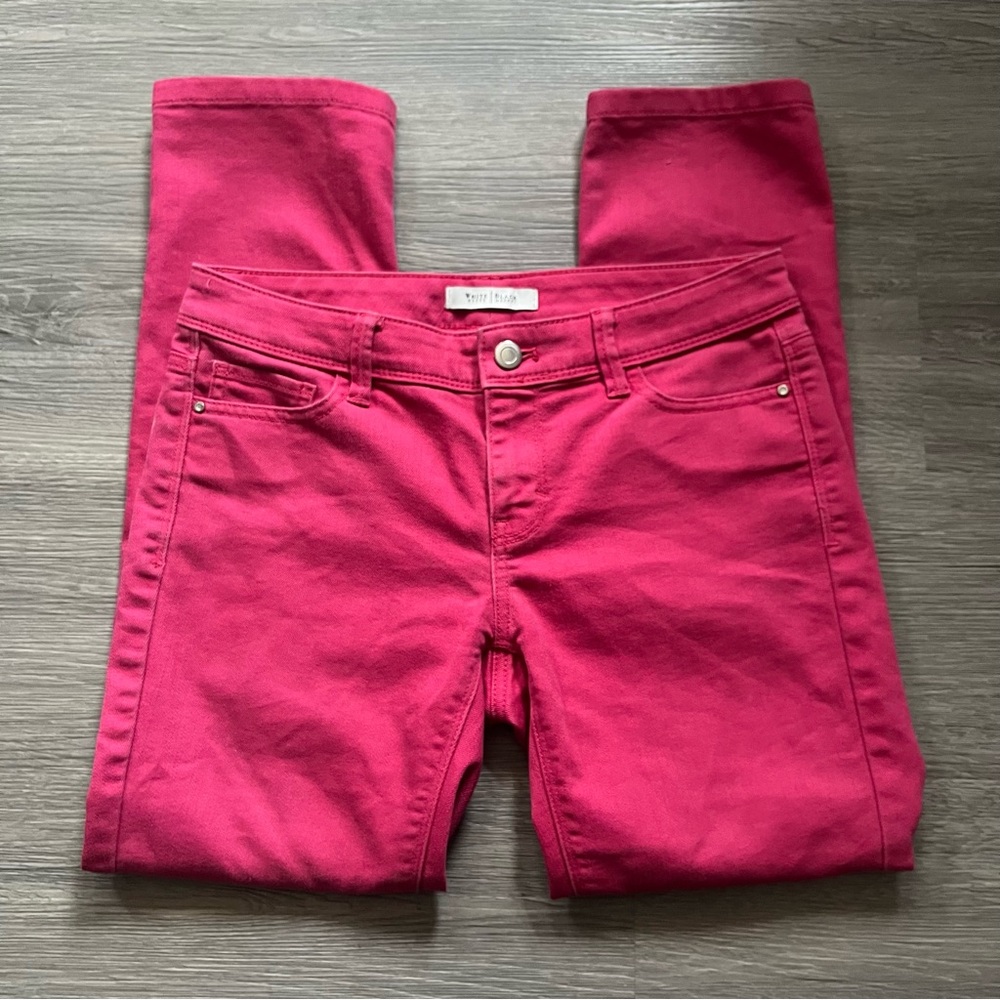 Y2K Mid Rise Hot Pink Skinny Jeans